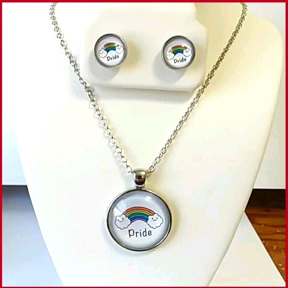 Pride Jewelry Set-Necklace & Earrings - Picture 2 of 6